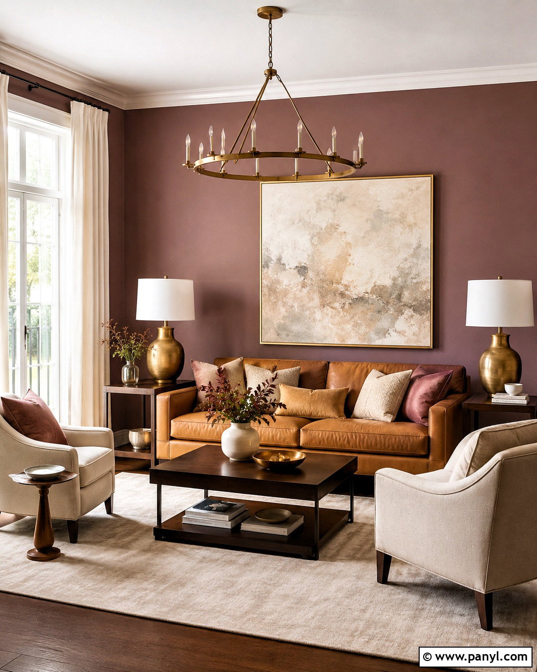 Plum Walls With Brown Sofa - 20 Wall Color For Brown Sofa Ideas