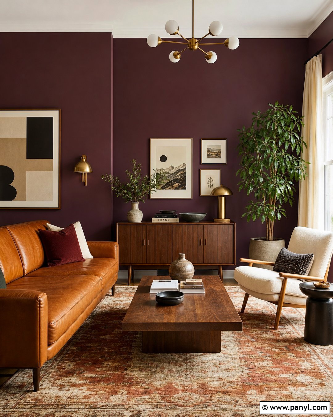 Plum Walls With Burnt Orange - 35 plum walls