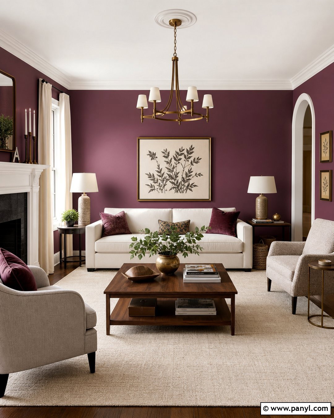 Plum Walls With Cream Furniture - 35 plum walls