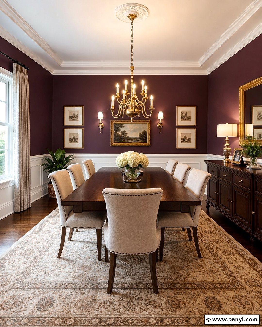Plum Walls With Gold Accents - 35 plum walls