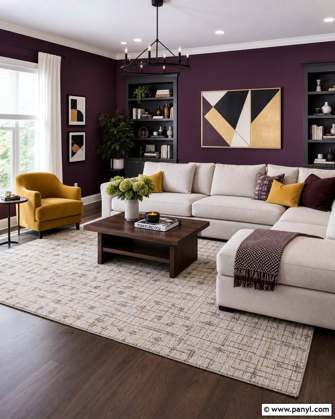 Plum Walls With Mustard Yellow - 35 plum walls