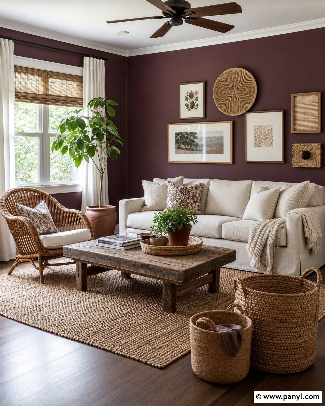 Plum Walls With Natural Textures - 35 plum walls