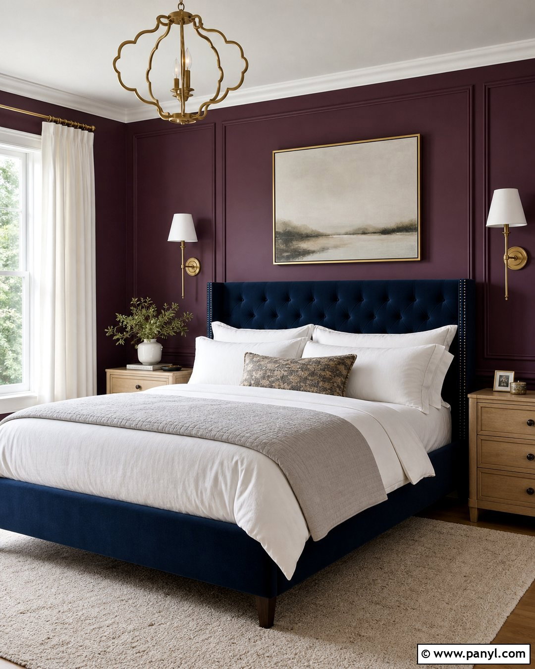 Plum Walls With Navy Blue - 35 plum walls