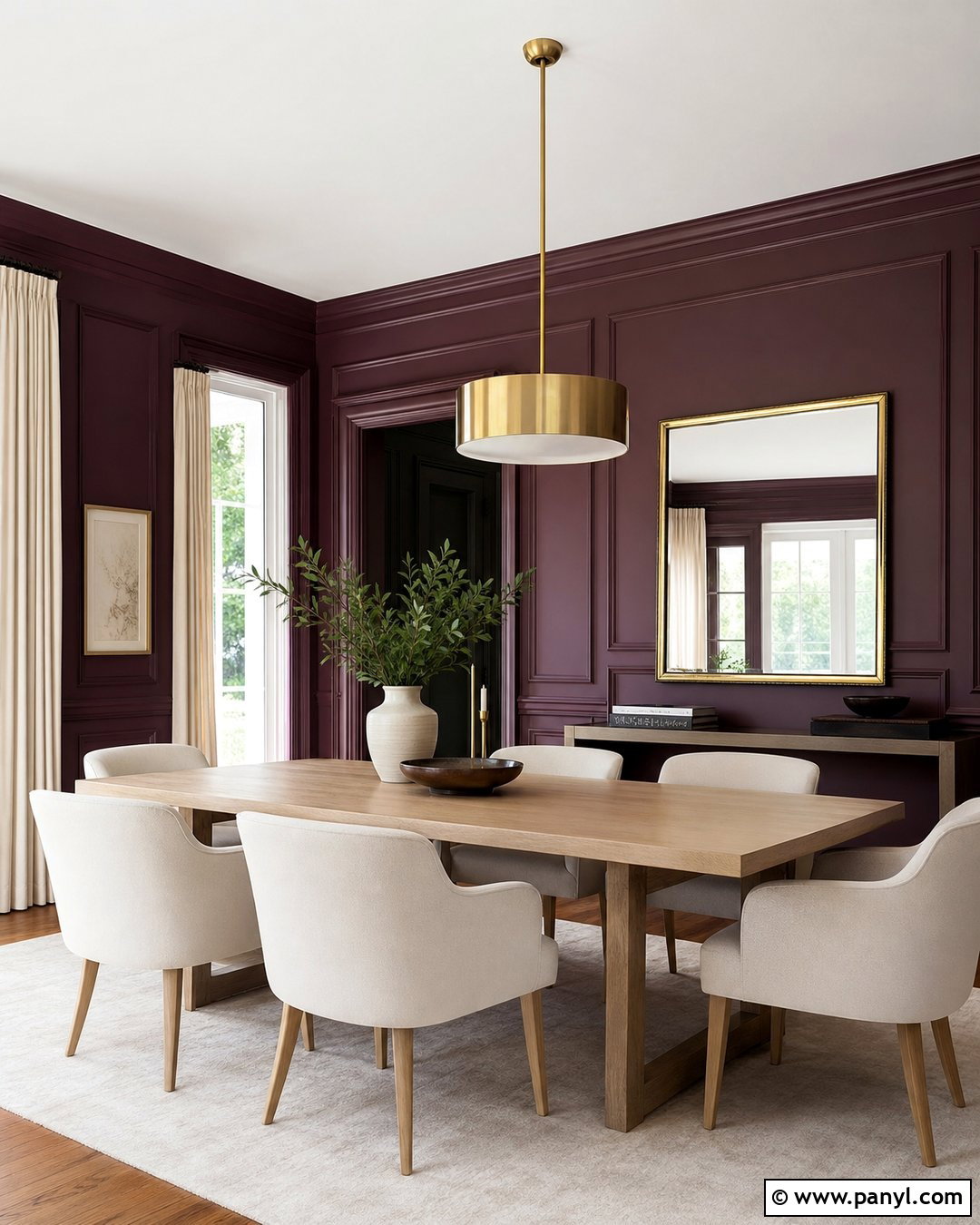 Plum Walls With Painted Paneling - 35 plum walls