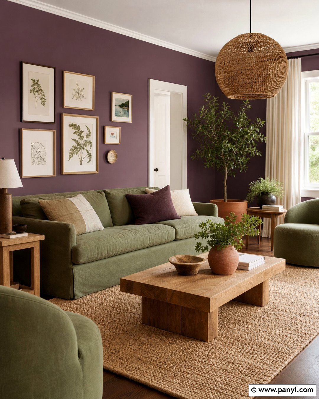 Plum Walls With Sage Green - 35 plum walls