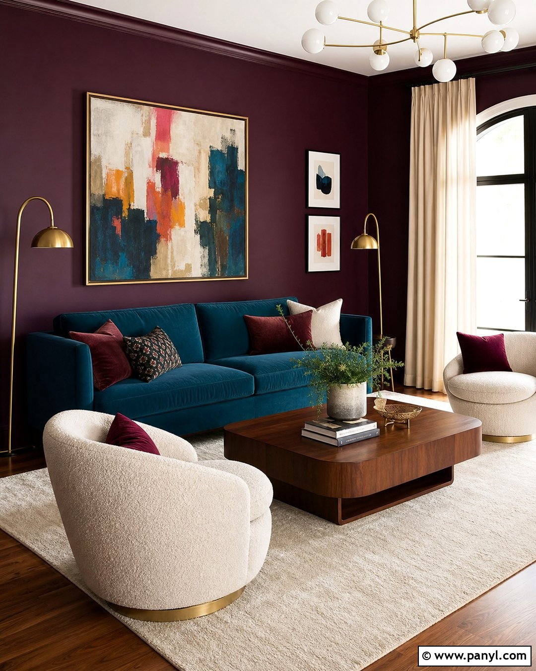 Plum Walls With Teal Furniture - 35 plum walls