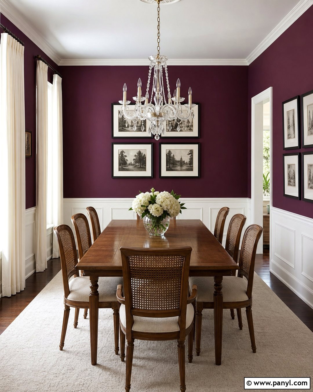 Plum Walls With White Trim - 35 plum walls