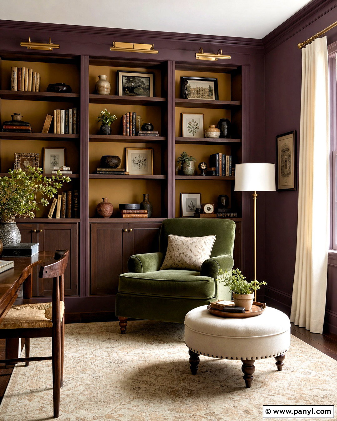 Plum and Ochre Walls - 20 wall color combination ideas