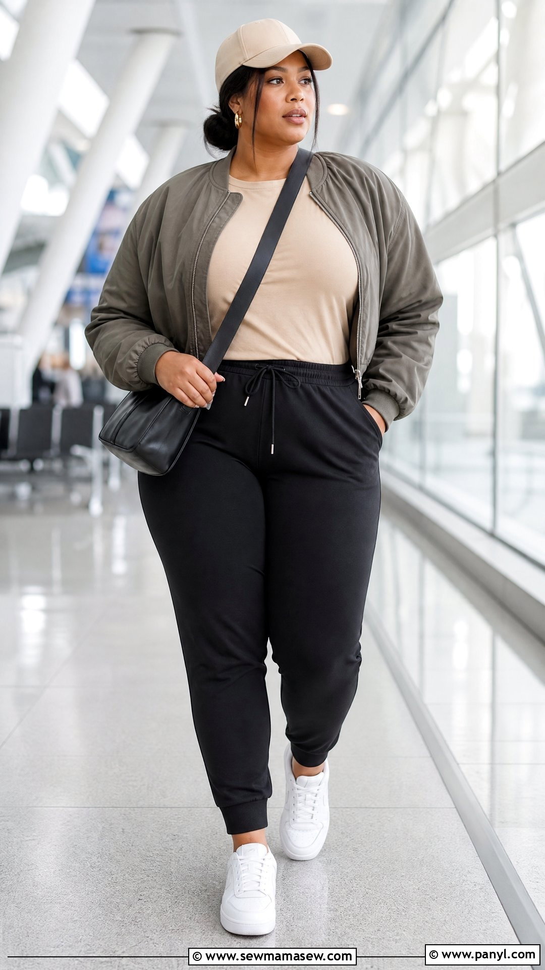 Plus Size Crew Neck Tee With Joggers - 20 plus size crew neck tee outfit ideas