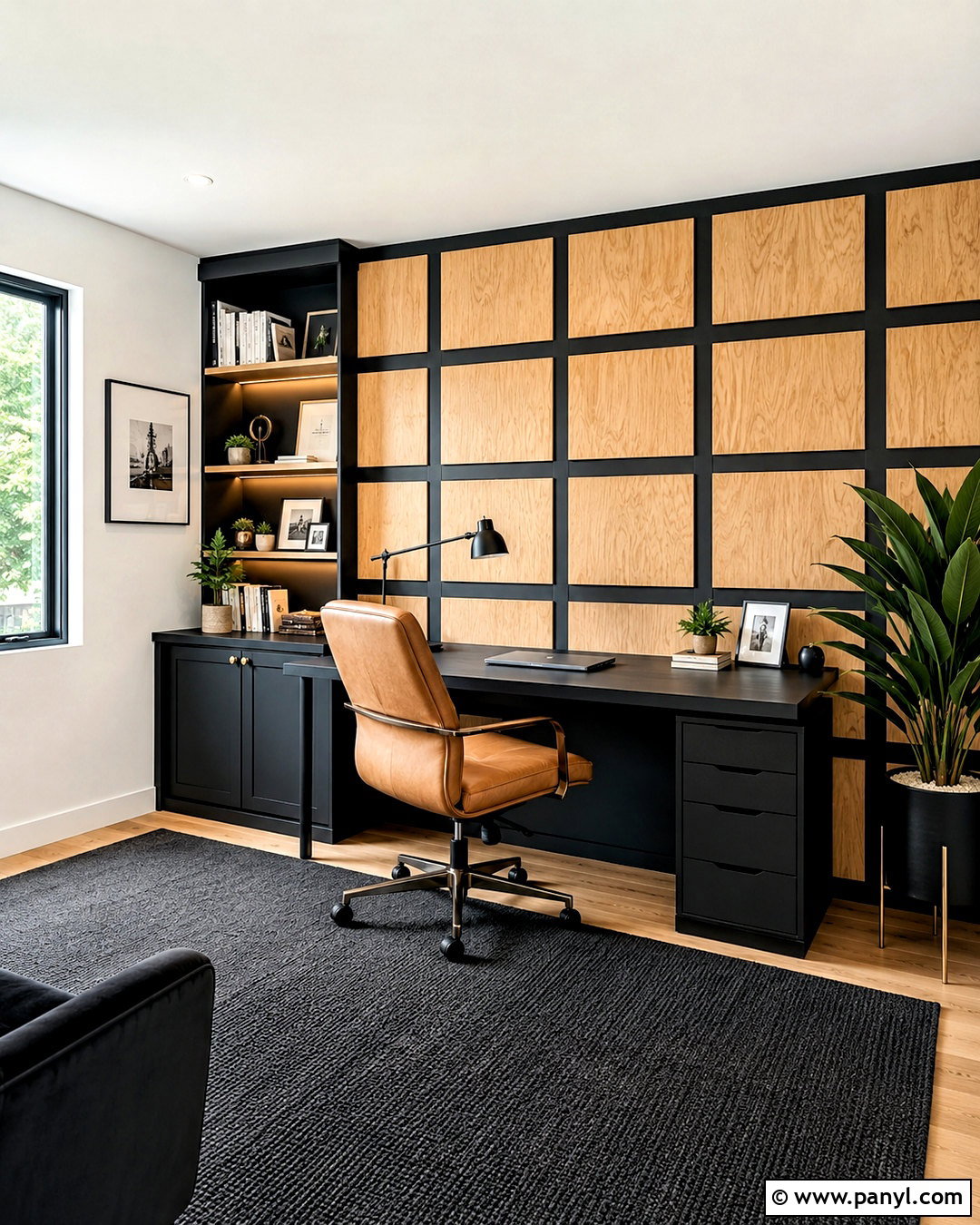 Plywood Grid Accent Wall - 20 diy accent wall ideas