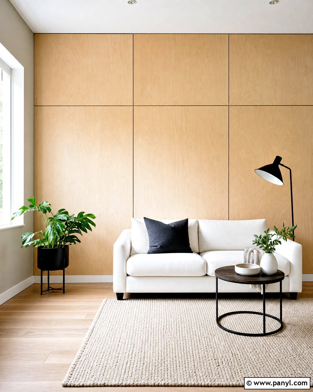 Plywood Panel Accent Wall - 20 minimalist accent wall ideas