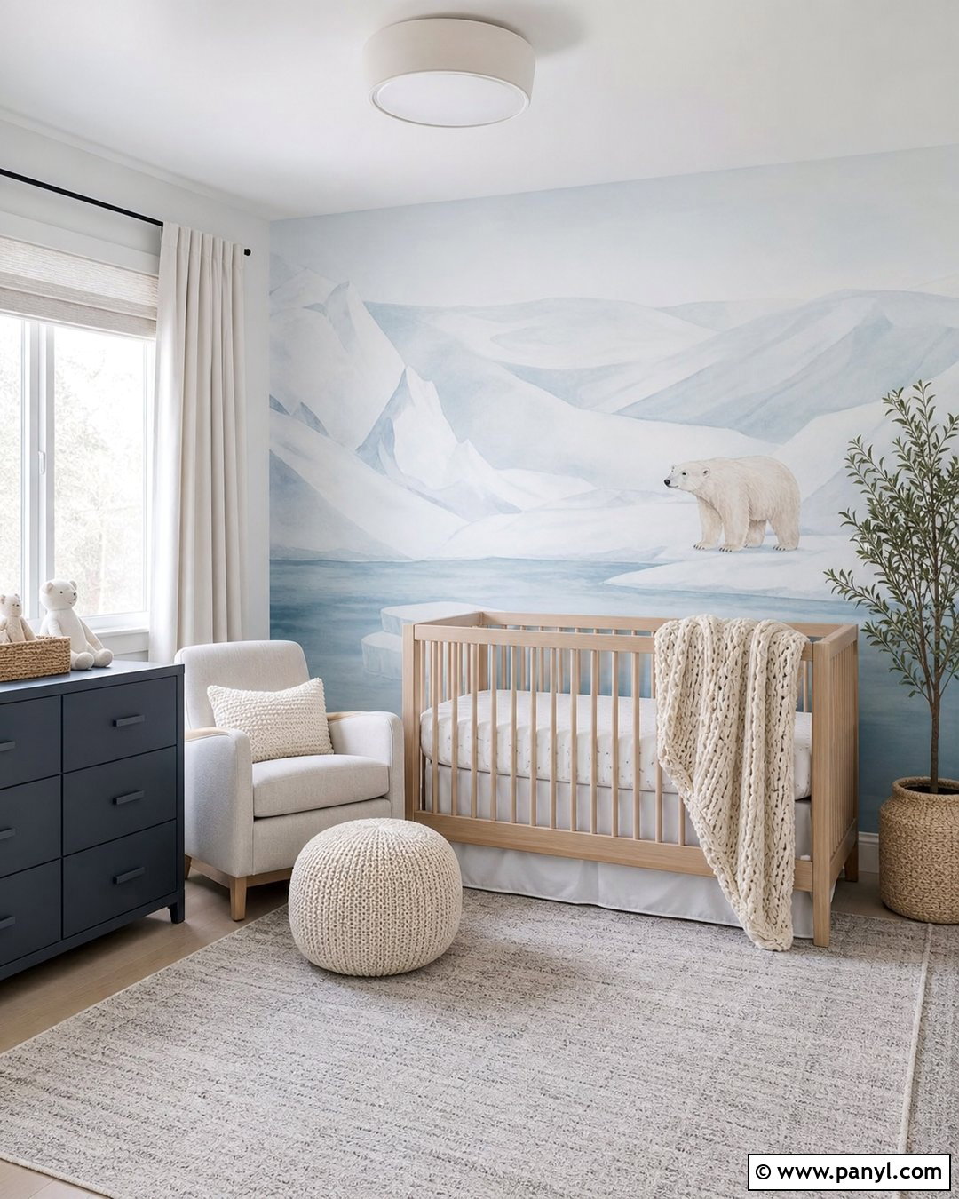 Polar Bear Wall Mural - 20 Bear Wall Paint Ideas