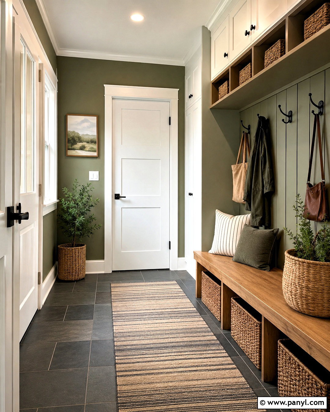 Polar Bear White Trim With Olive Green Walls - 20 best white trim paint color ideas