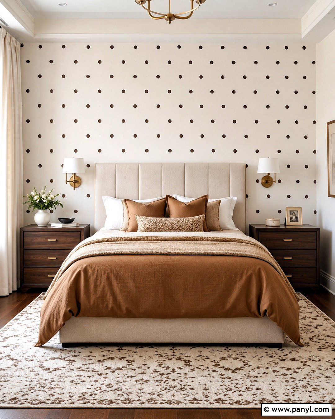 Polka Dot Accent Wall Behind The Bed - 40 polka dot walls