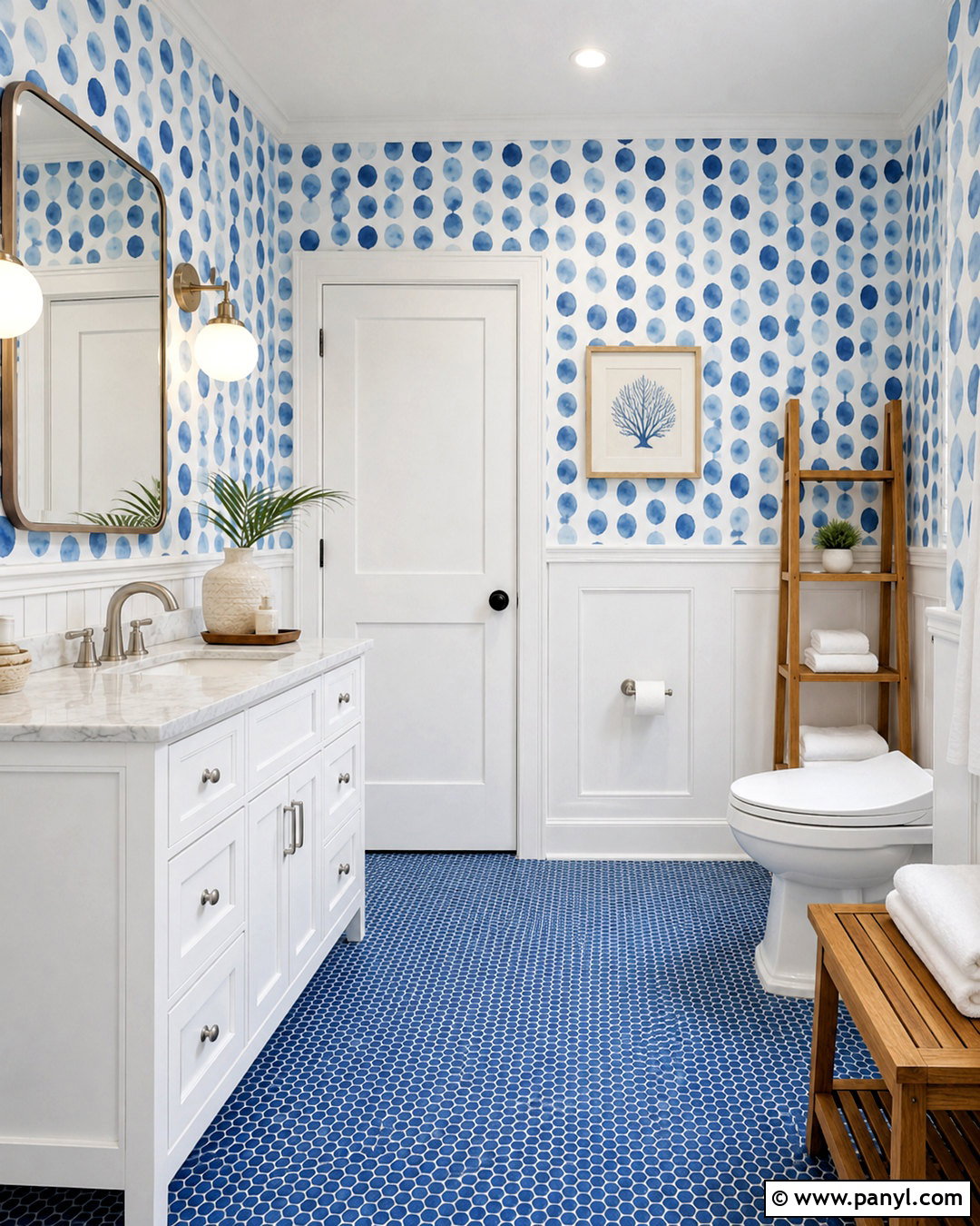 Polka Dot Bathroom Wall - 40 polka dot walls