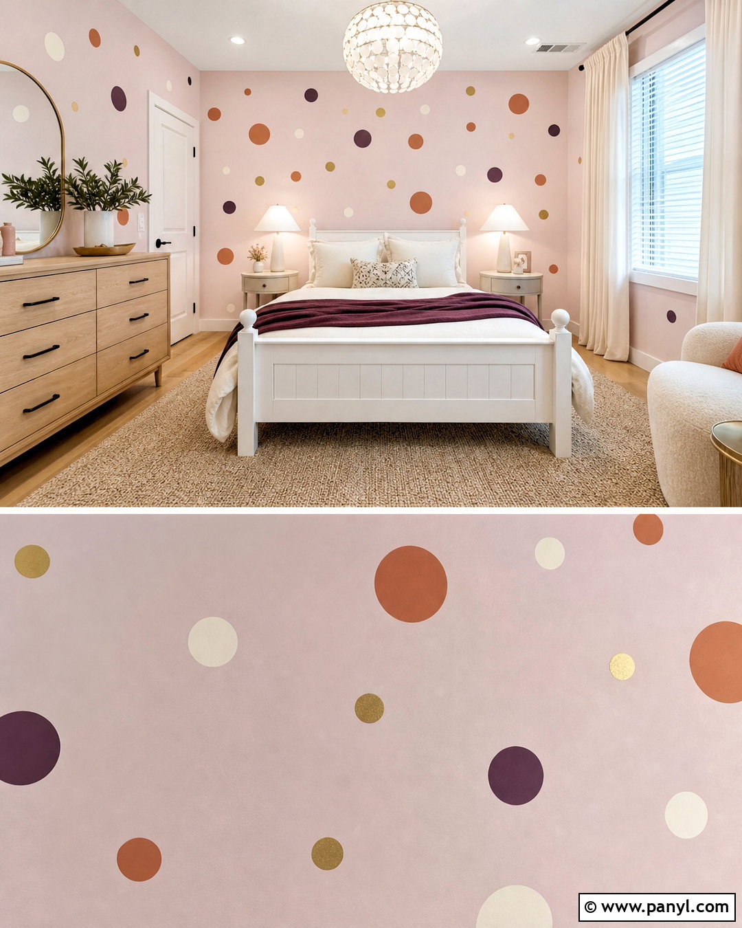 Polka Dot Bedroom Wall Paint Pattern - 20 wall paint patterns bedroom ideas
