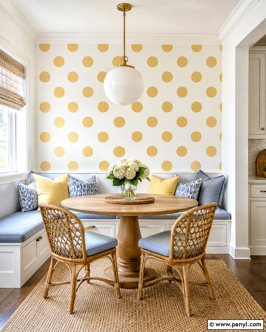 Polka Dot Breakfast Nook Wall - 40 polka dot walls
