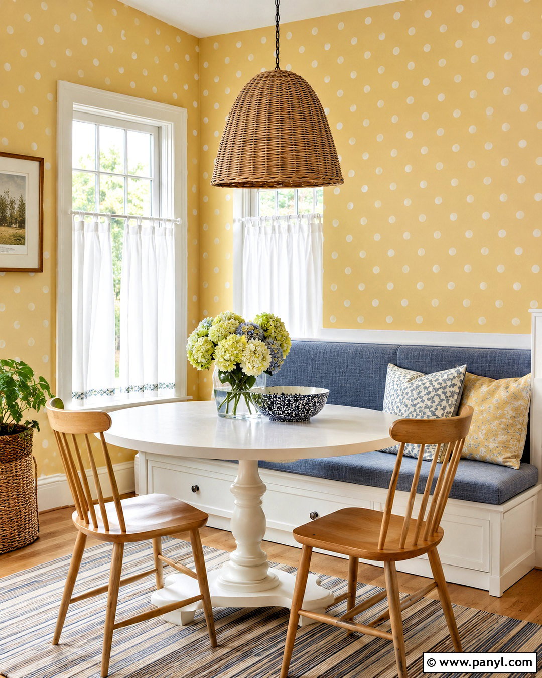 Polka Dot Breakfast Nook - 20 polka dot design ideas