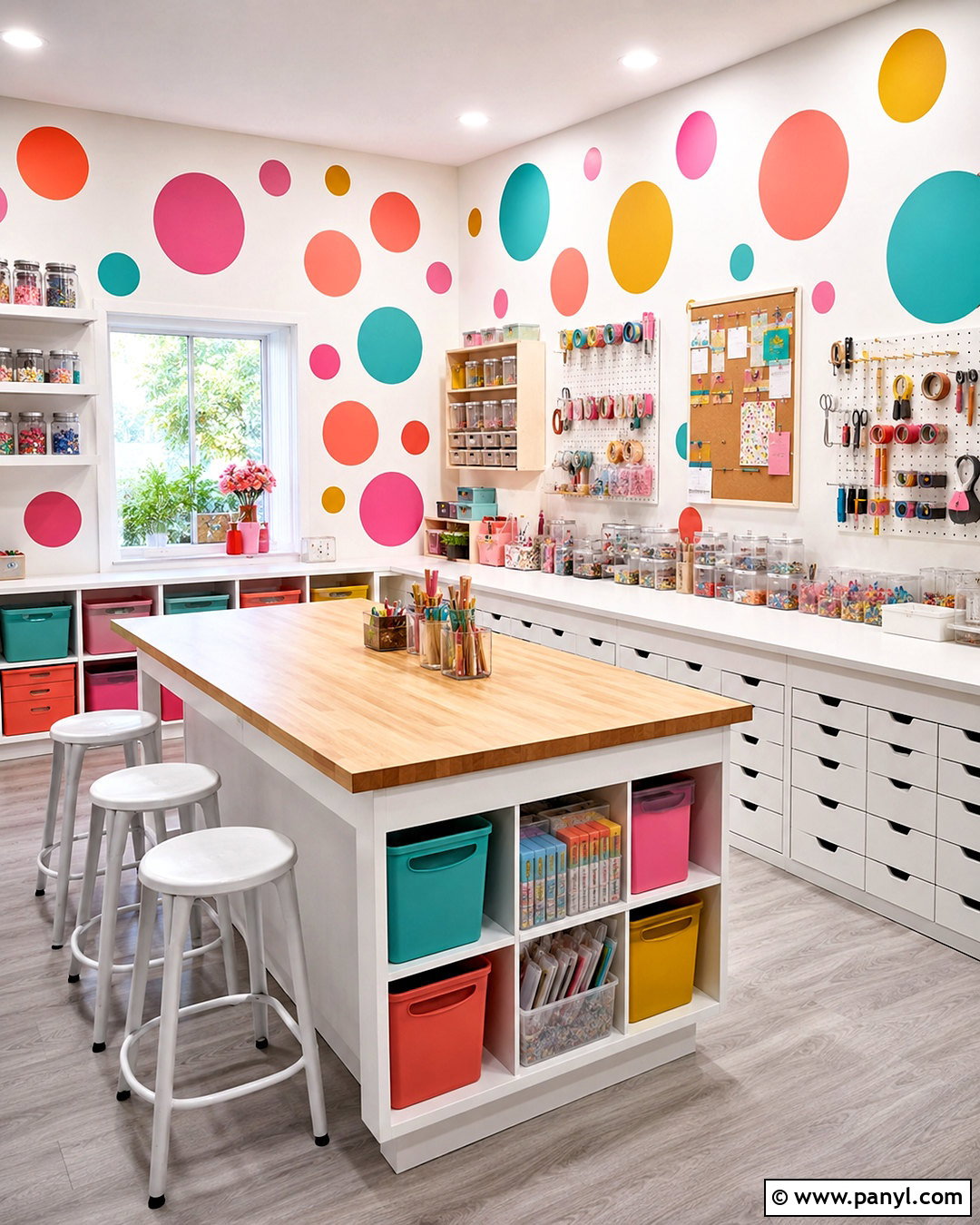 Polka Dot Craft Room - 20 polka dot room ideas