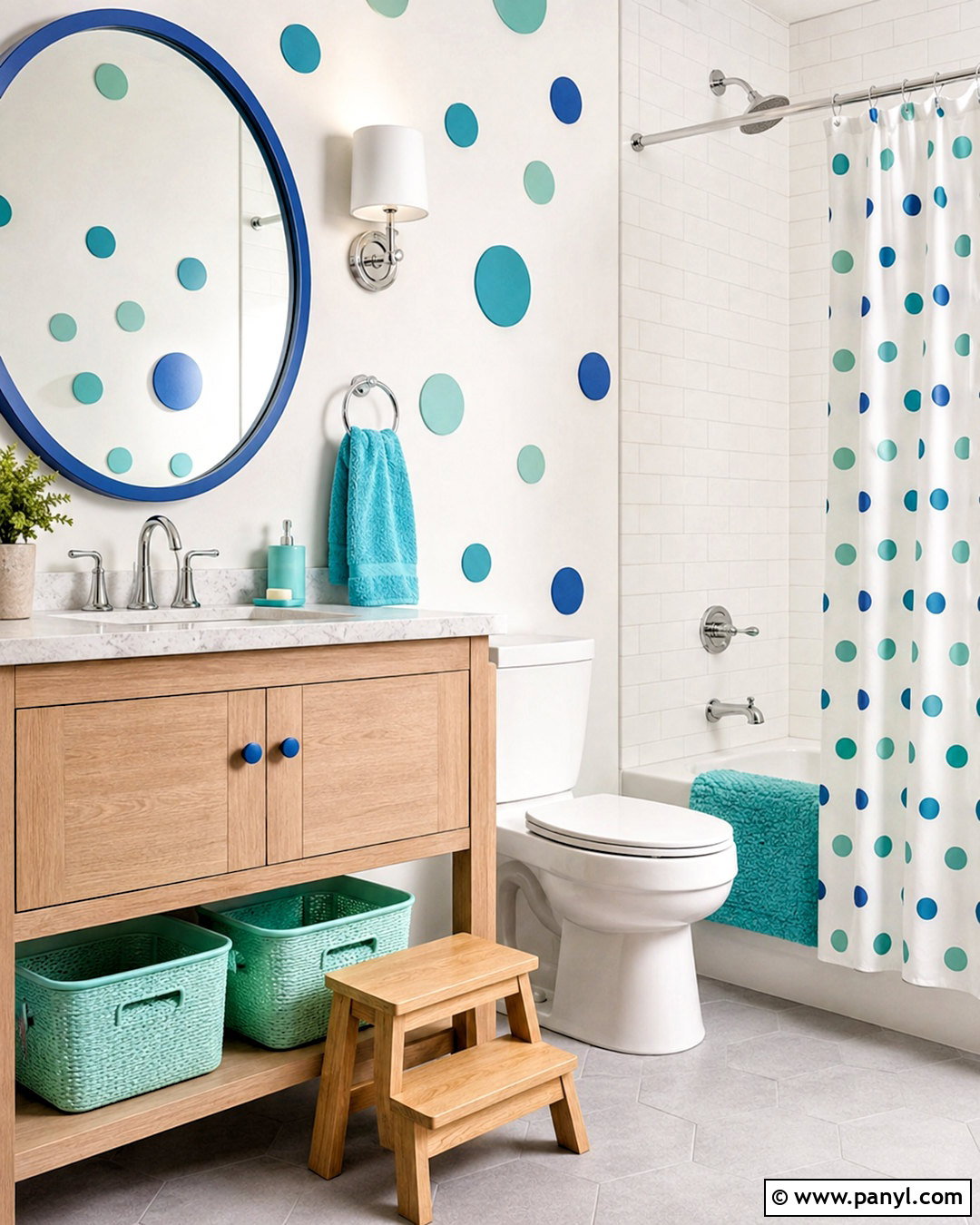 Polka Dot Kids Bathroom - 20 polka dot pattern design ideas
