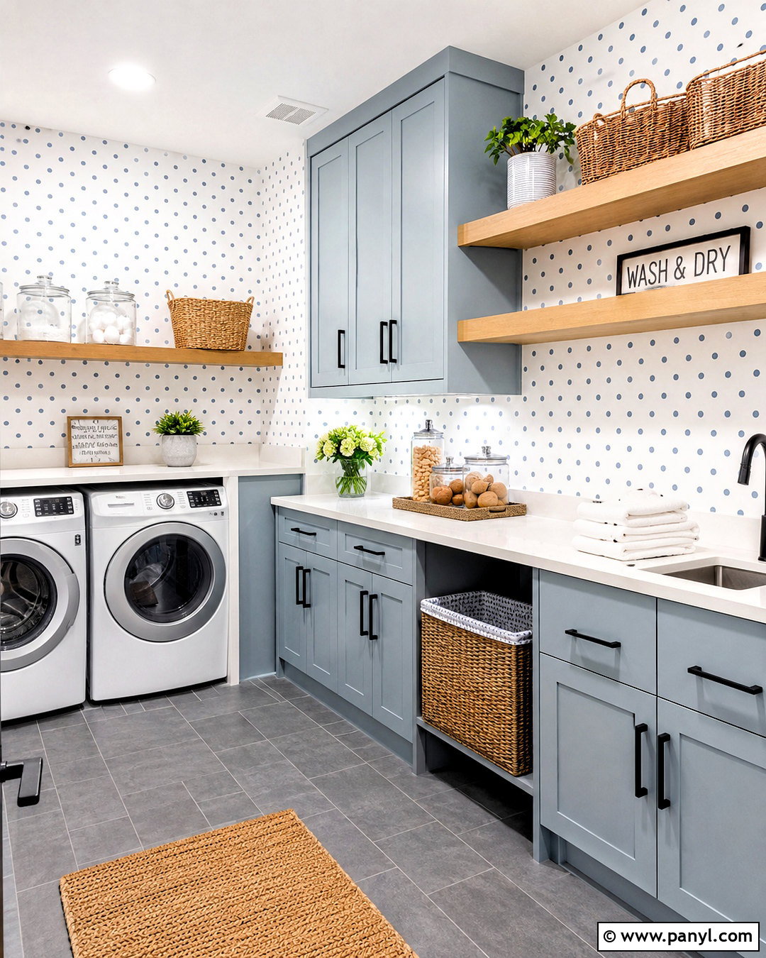 Polka Dot Laundry Room Wall - 40 polka dot walls