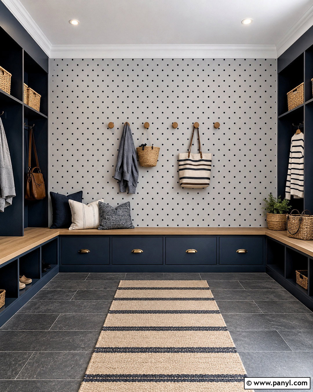 Polka Dot Mudroom Wall - 40 polka dot walls