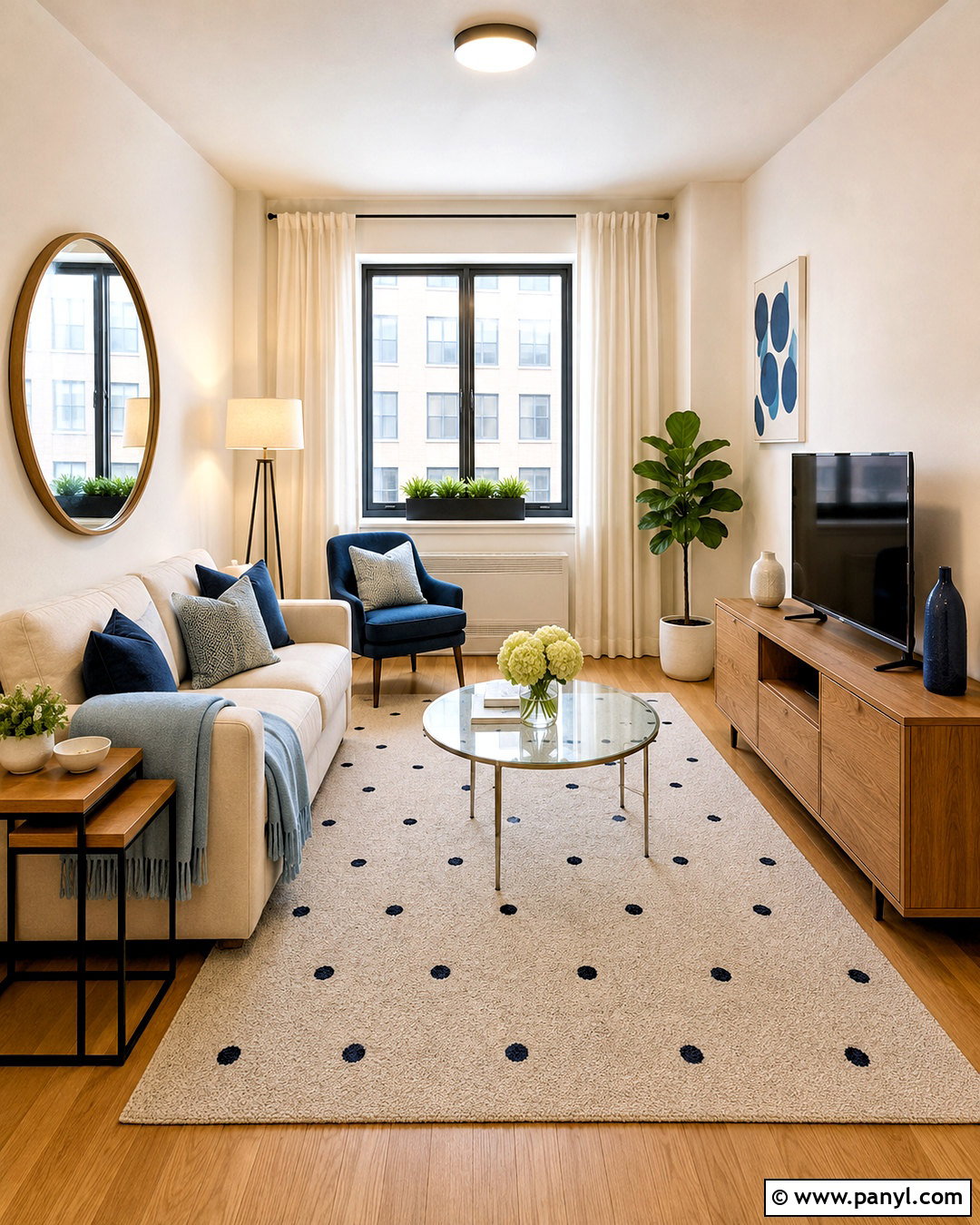 Polka Dot Small Apartment Living Room - 20 polka dot room ideas
