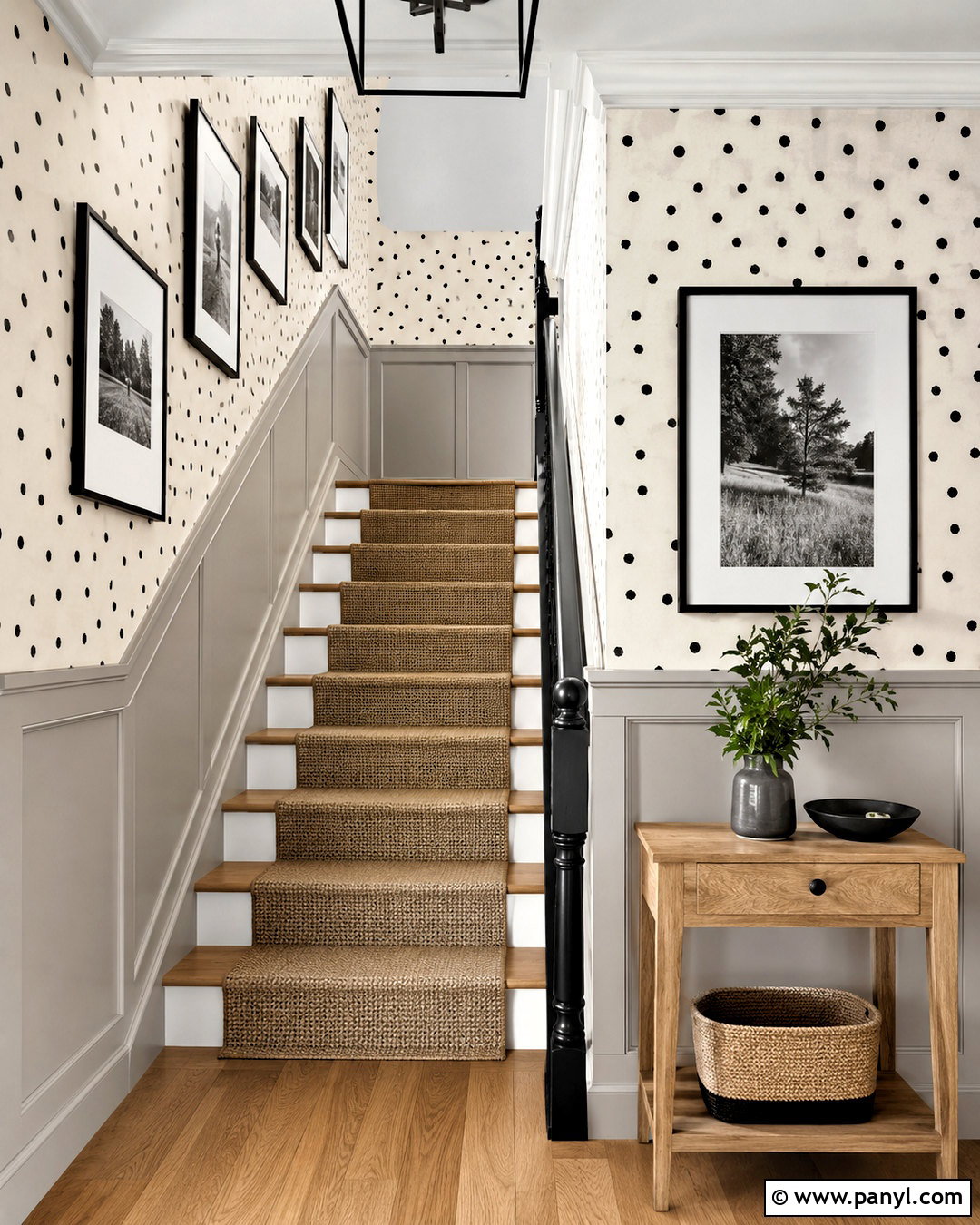 Polka Dot Staircase Hallway - 20 polka dot design ideas
