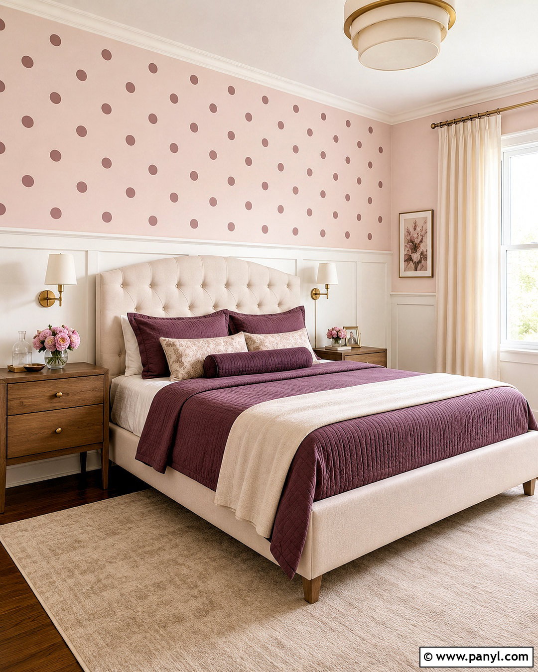 Polka Dot Wall With Wainscoting - 40 polka dot walls