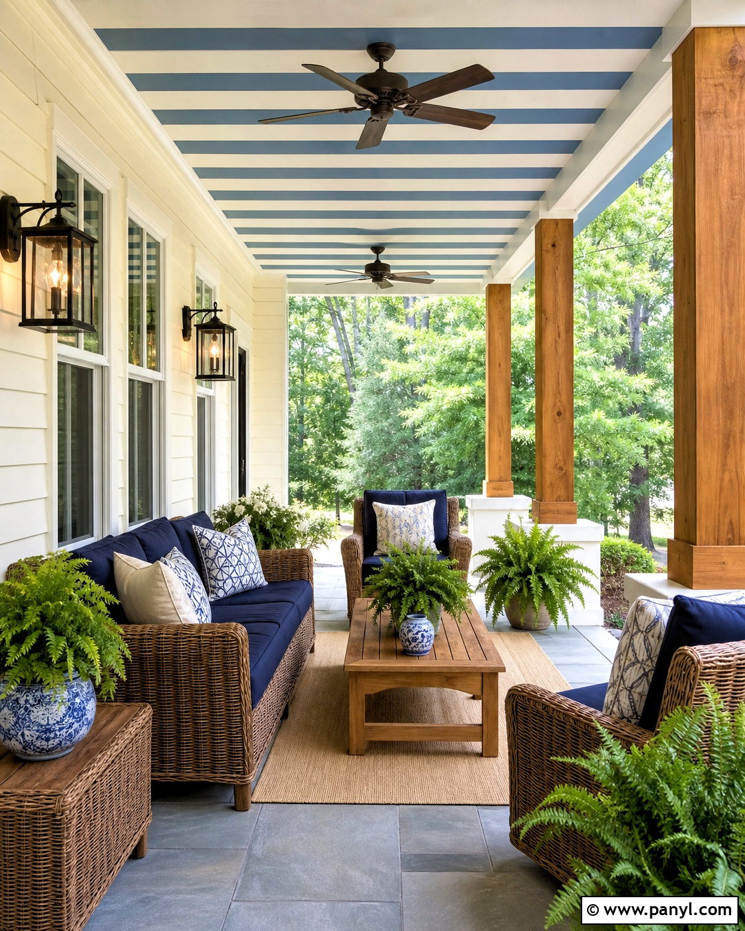 Porch Striped Ceiling - 20 striped ceiling ideas