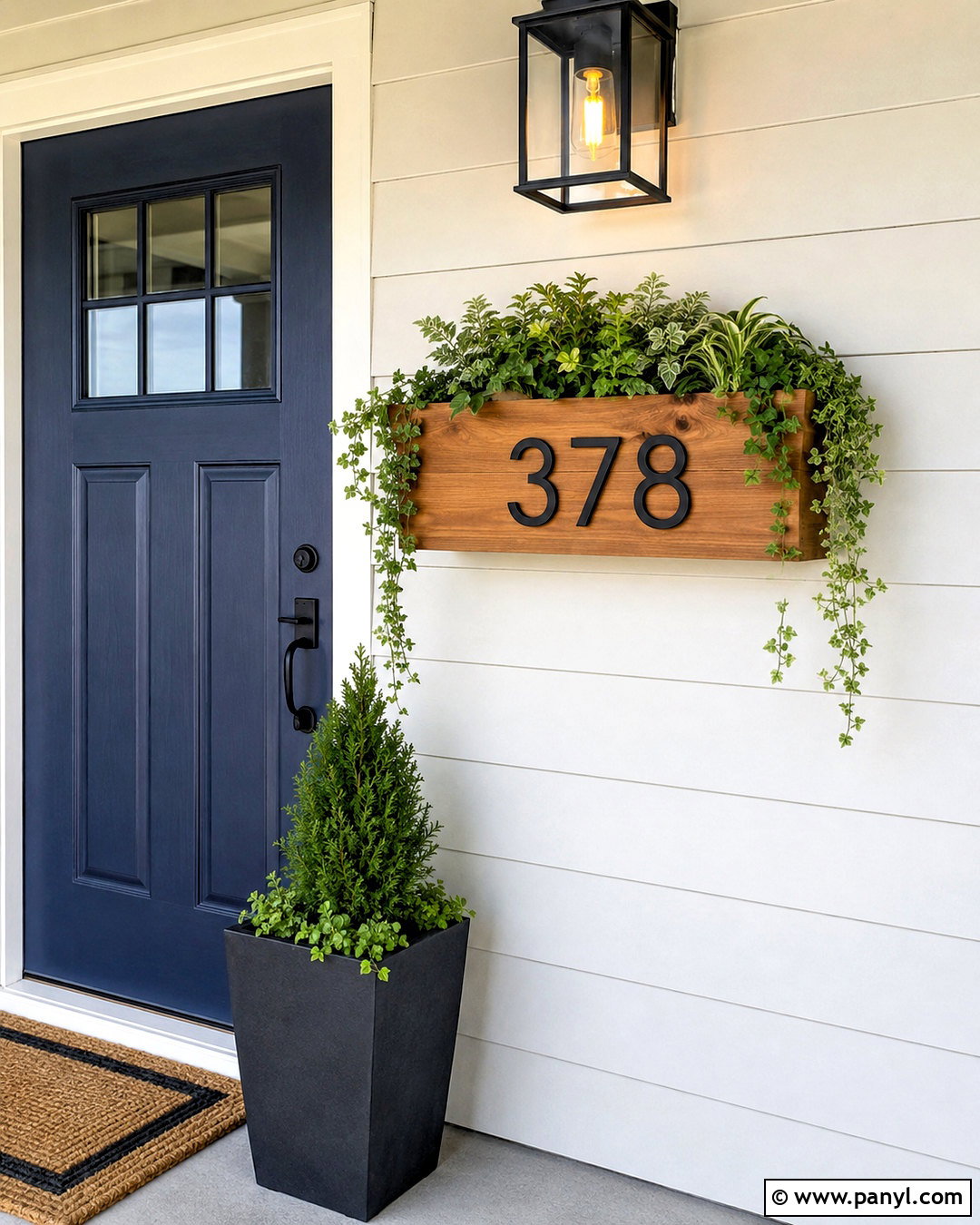 Porch Wall With House Number Planter - 20 porch wall design ideas