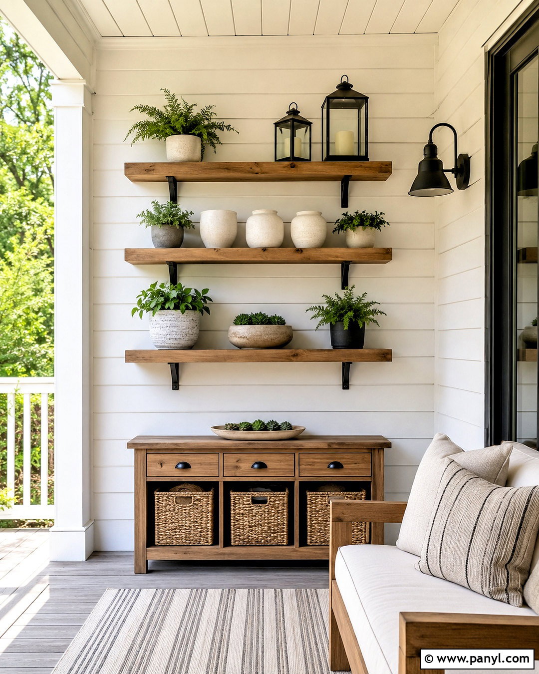 Porch Wall With Outdoor Shelves - 20 porch wall design ideas