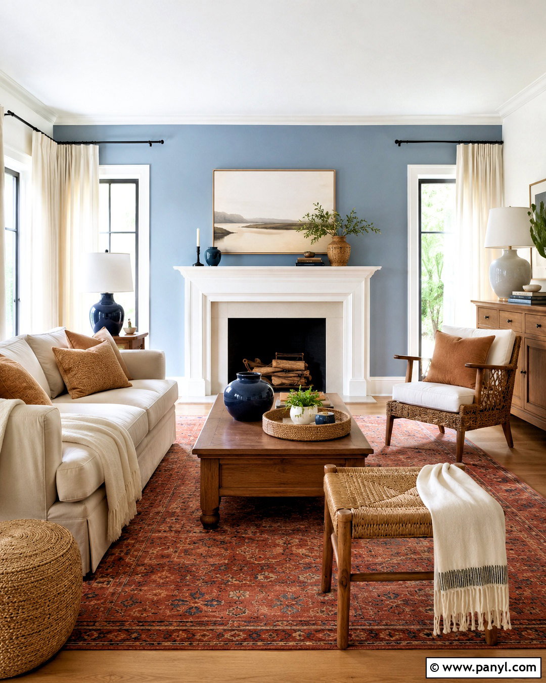 Powder Blue Accent Wall - 20 living room accent wall paint colors