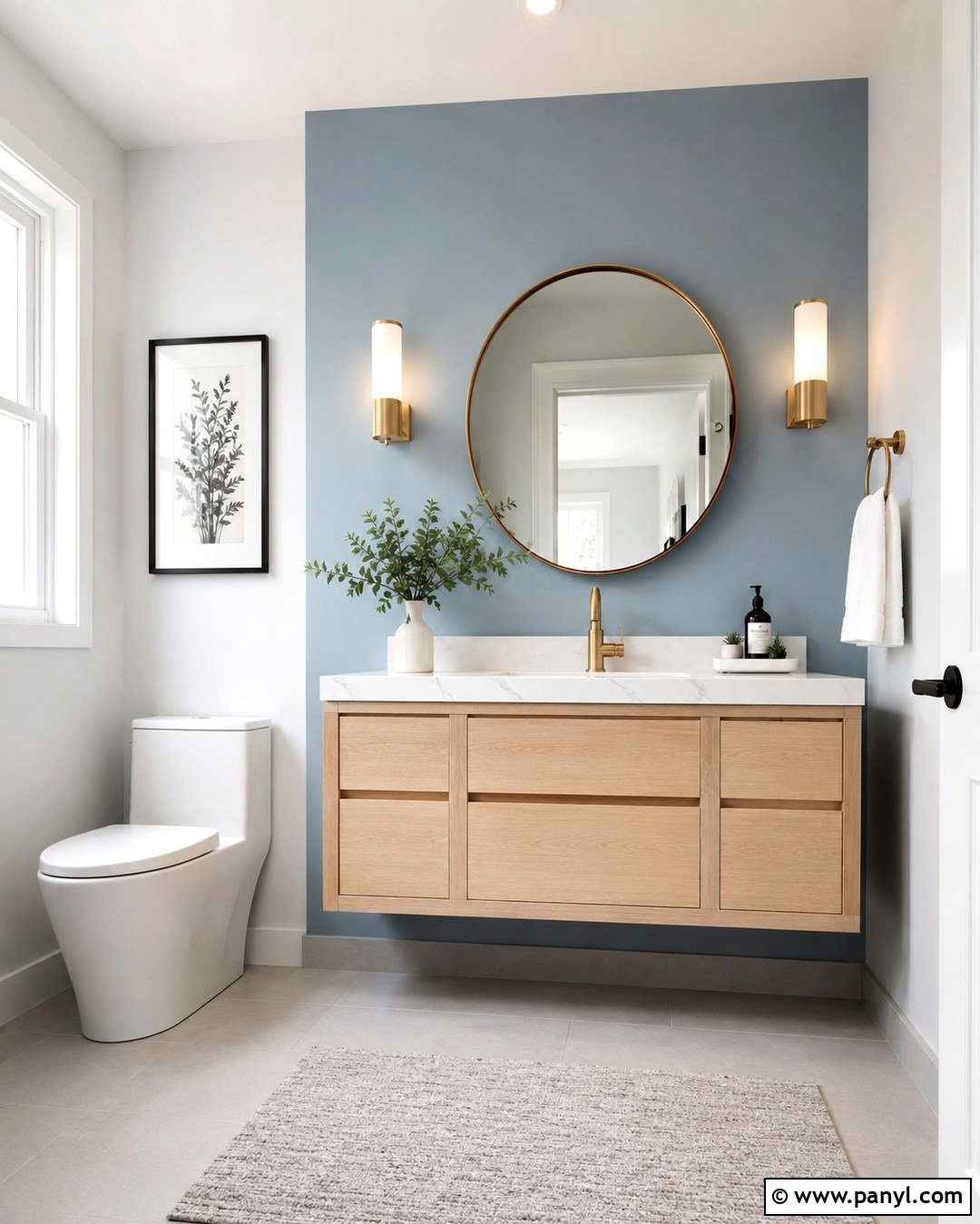 Powder Blue Accent Wall Bathroom - 20 Powder Blue Accent Wall Ideas