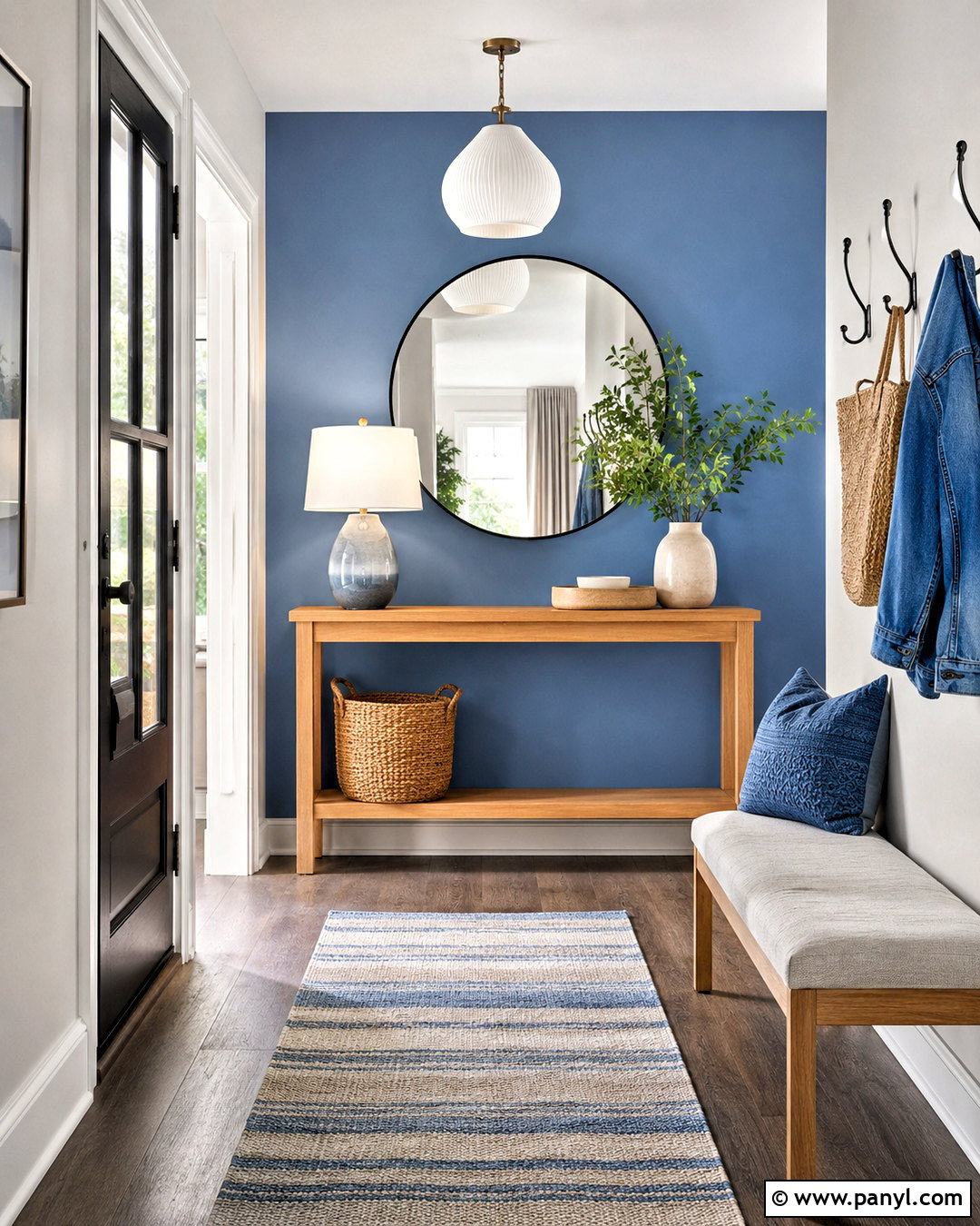 Powder Blue Accent Wall Entryway - 20 blue accent walls