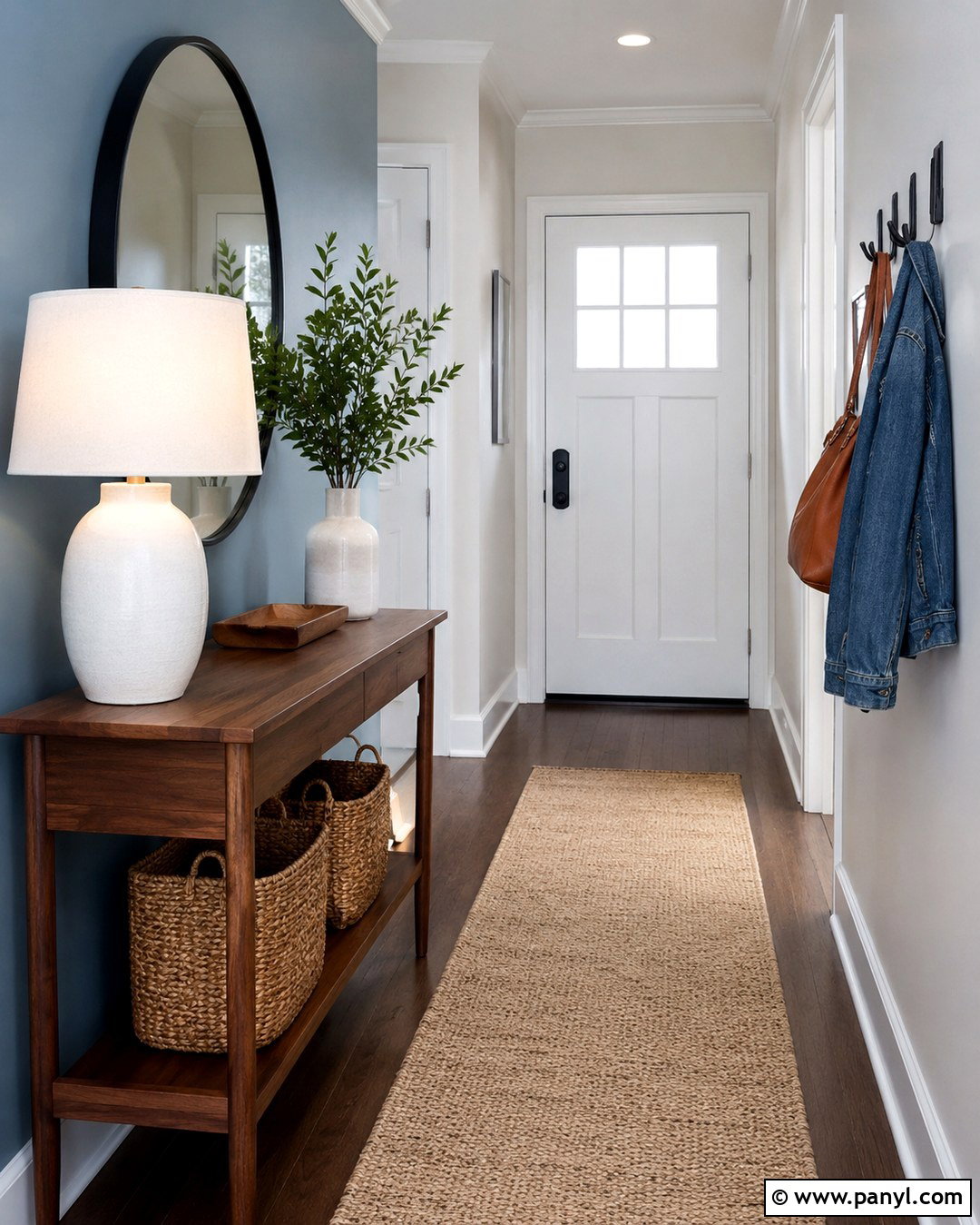 Powder Blue Accent Wall Entryway - 20 Powder Blue Accent Wall Ideas