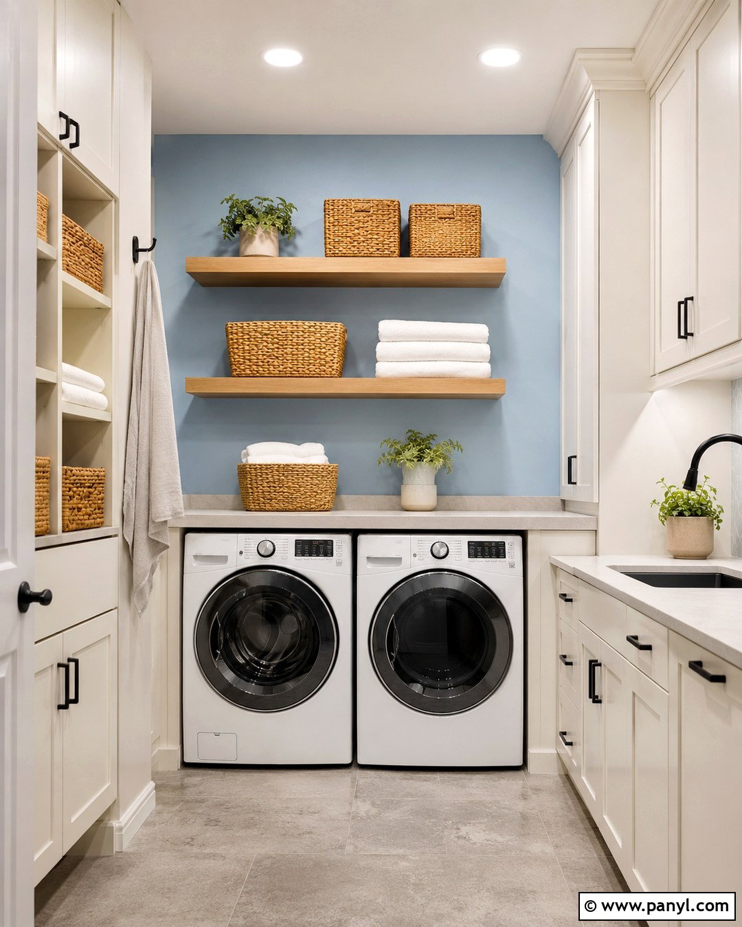 Powder Blue Accent Wall Laundry Room - 20 Powder Blue Accent Wall Ideas