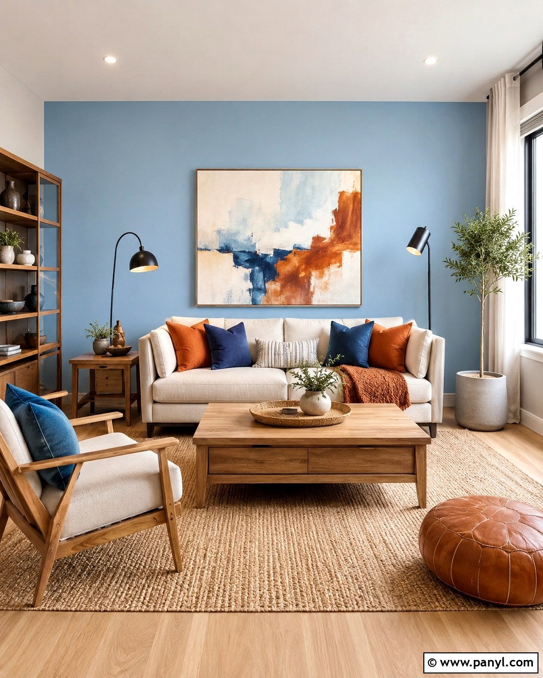 Powder Blue Accent Wall Living Room - 20 Powder Blue Accent Wall Ideas