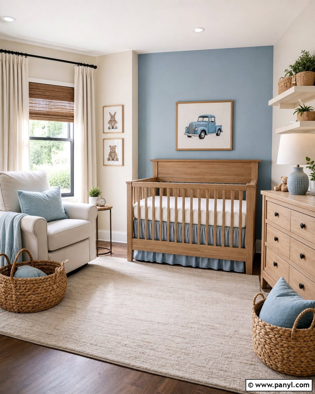 Powder Blue Accent Wall Nursery - 20 Cream Walls With Blue Accent Wall Ideas