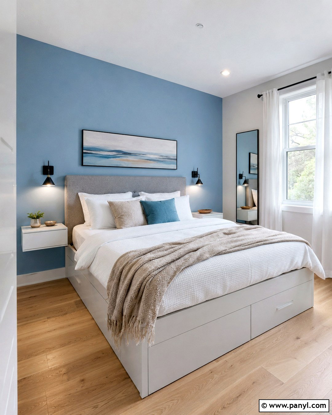 Powder Blue Accent Wall Small Bedroom - 20 Powder Blue Accent Wall Ideas