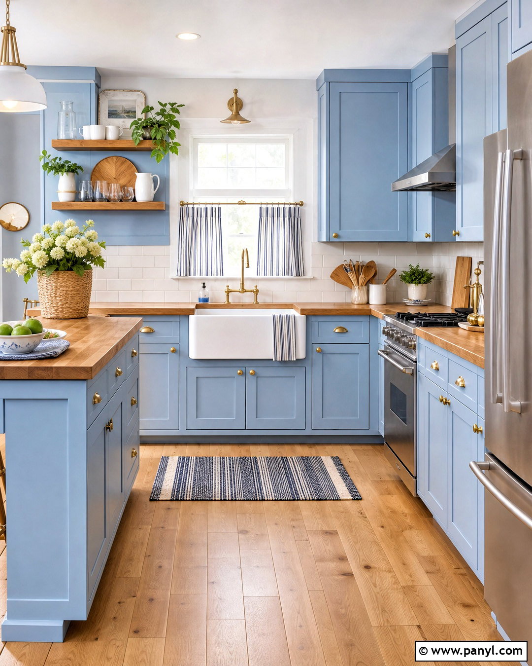 Powder Blue And Butcher Block Kitchen Palette - 20 kitchen colour palettes