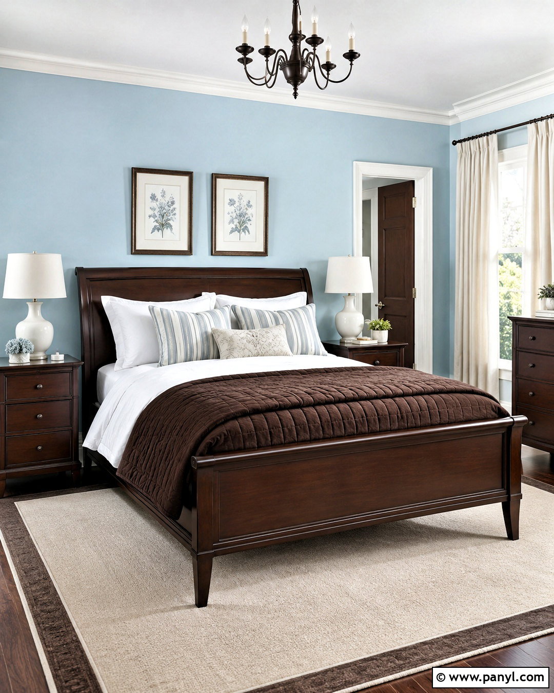 Powder Blue And Chocolate Brown Color Combination - 20 color combination for home ideas