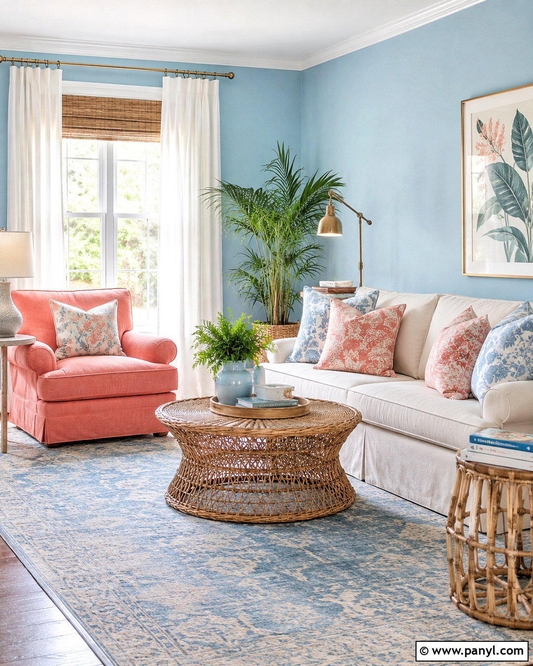 Powder Blue And Coral Living Room - 20 living room color combination ideas