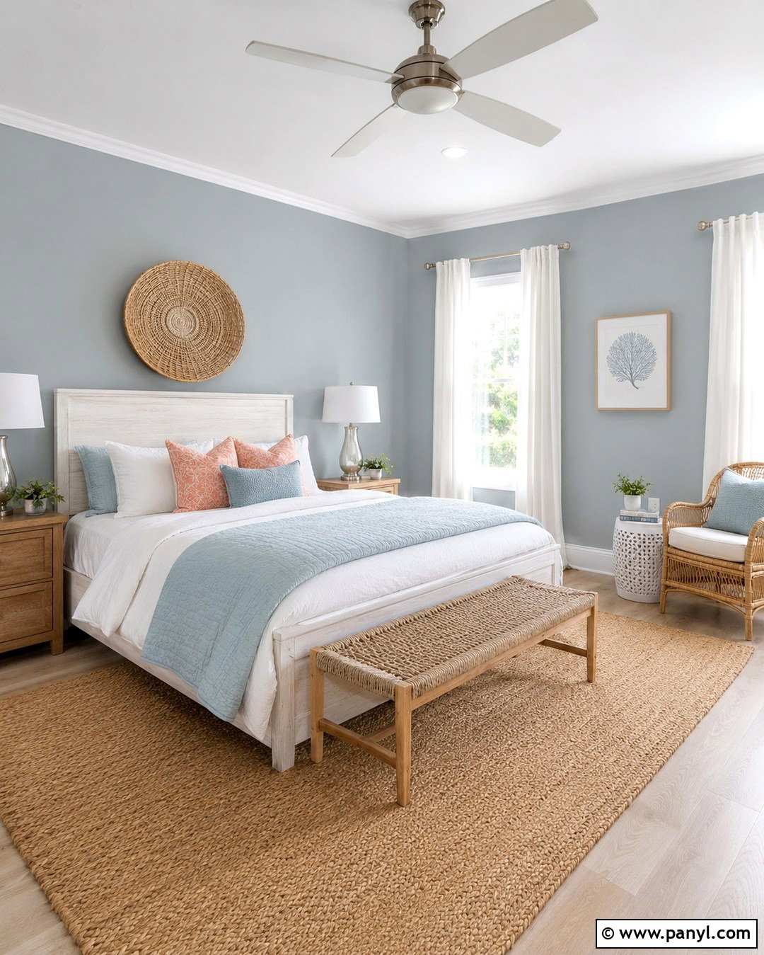 Powder Blue And Crisp White Wall Color Combination - 20 Interior Wall Color Combination Ideas