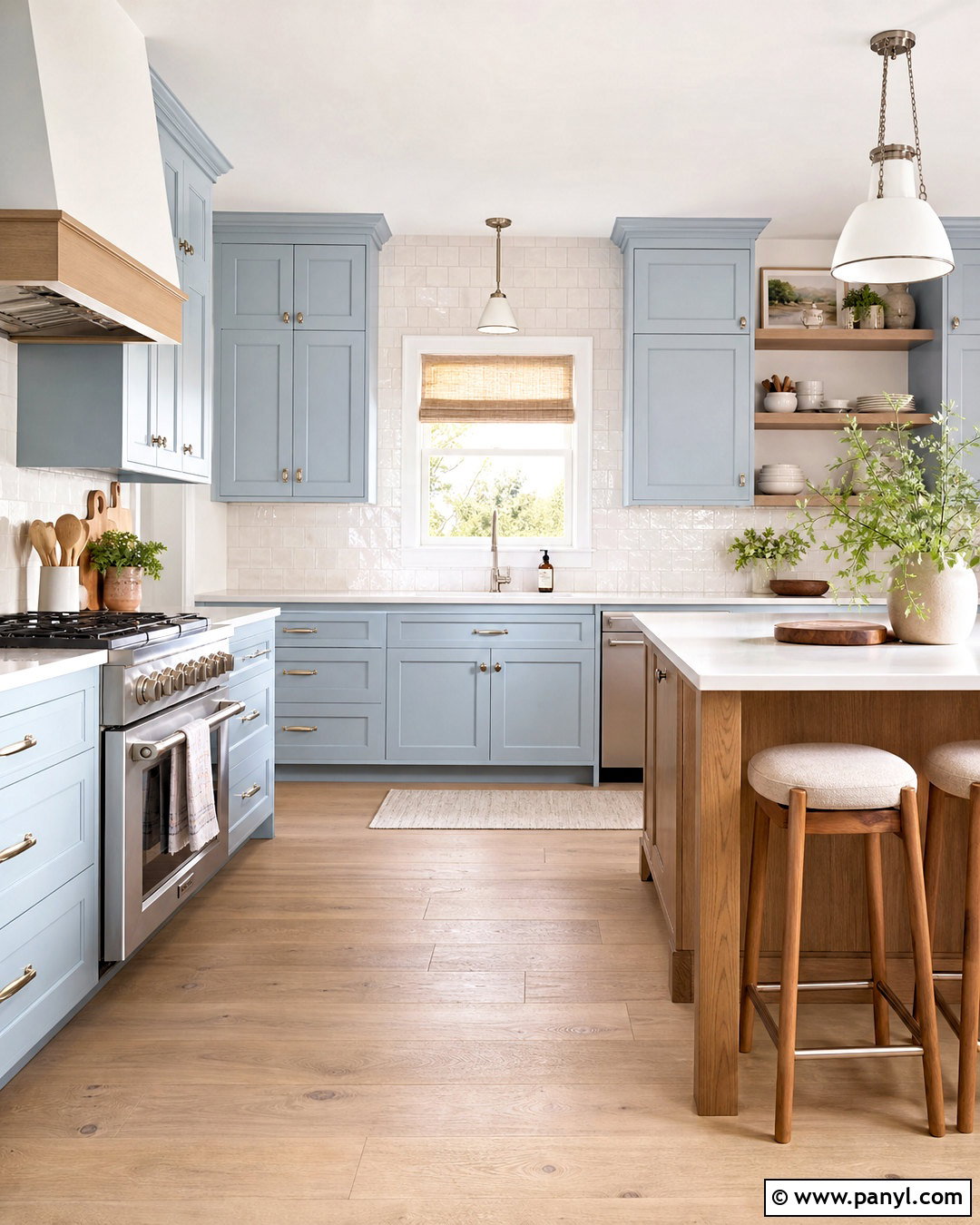 Powder Blue And Oak Kitchen Color Scheme - 20 kitchen ideas color schemes