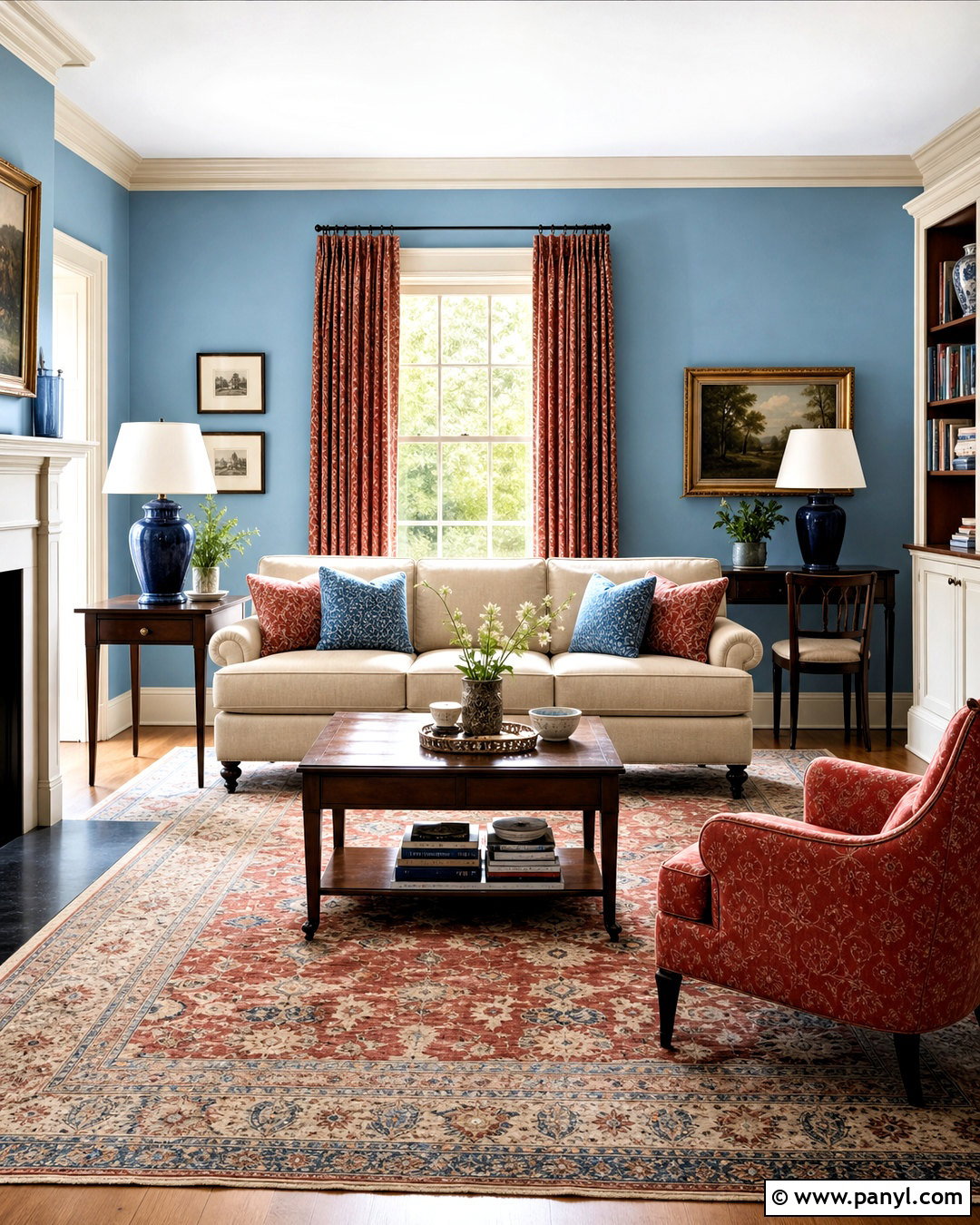 Powder Blue And Soft Red Paint Color Palette - 20 interior paint color palette ideas