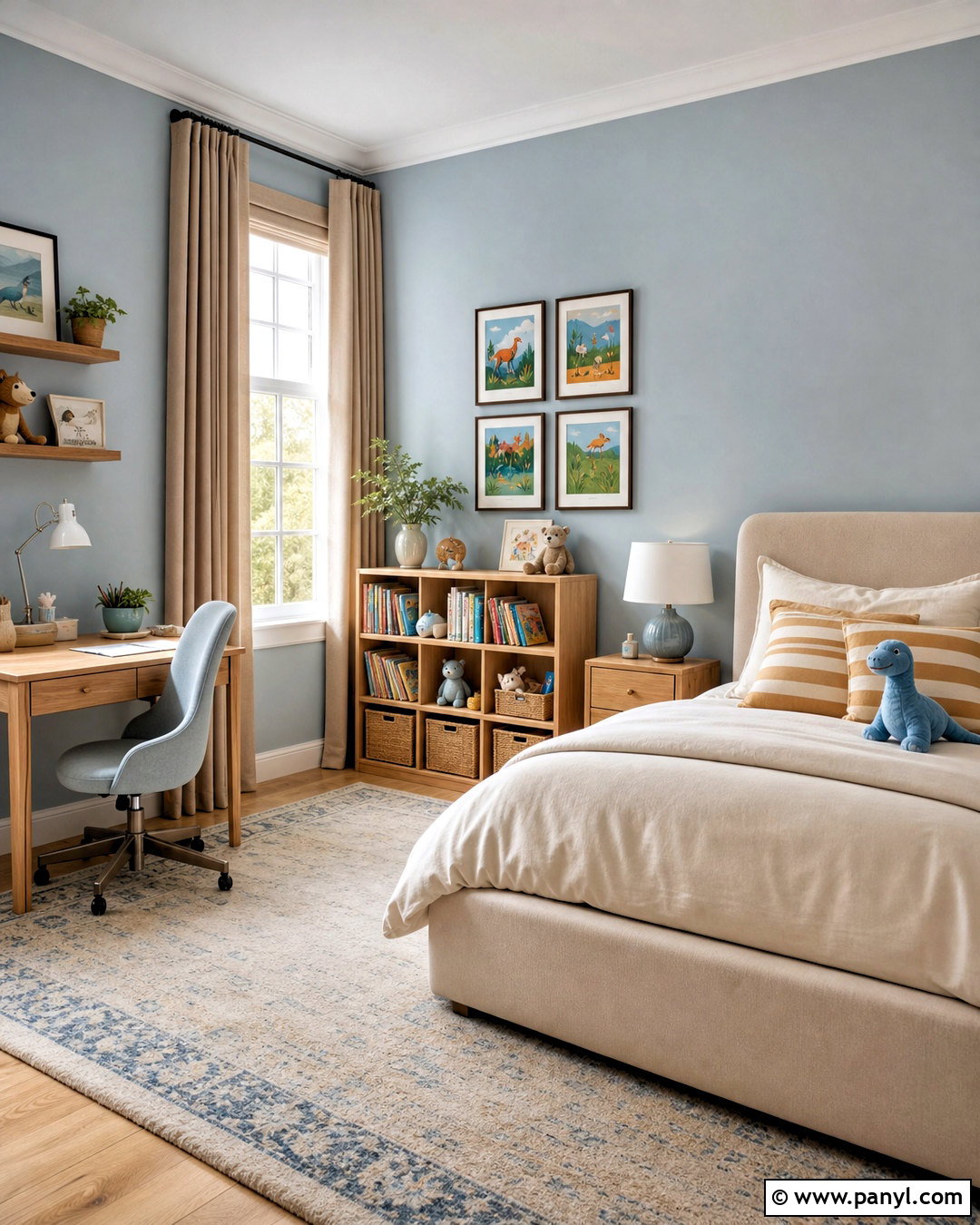 Powder Blue And Warm Beige Kids Room - 20 kids room color schemes