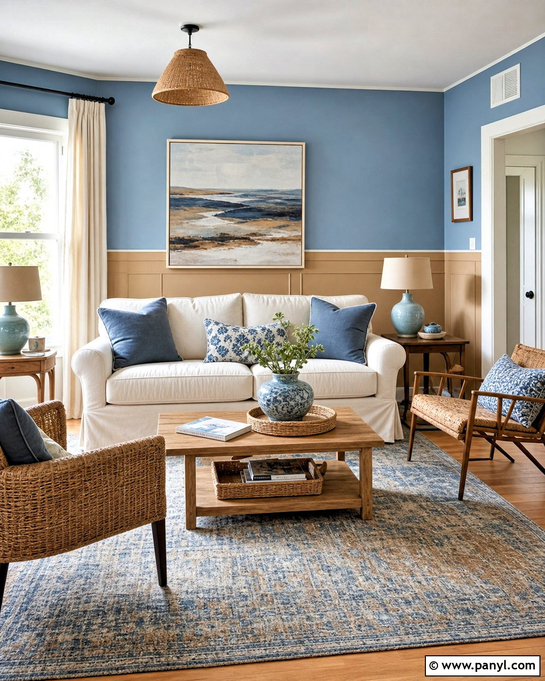 Powder Blue And Warm Tan Living Room Walls - 20 2 tone living room walls paint colors