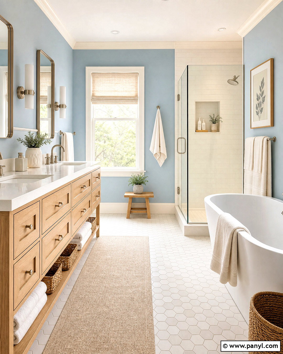 Powder Blue And Warm White Bathroom - 20 bathroom color schemes blue ideas