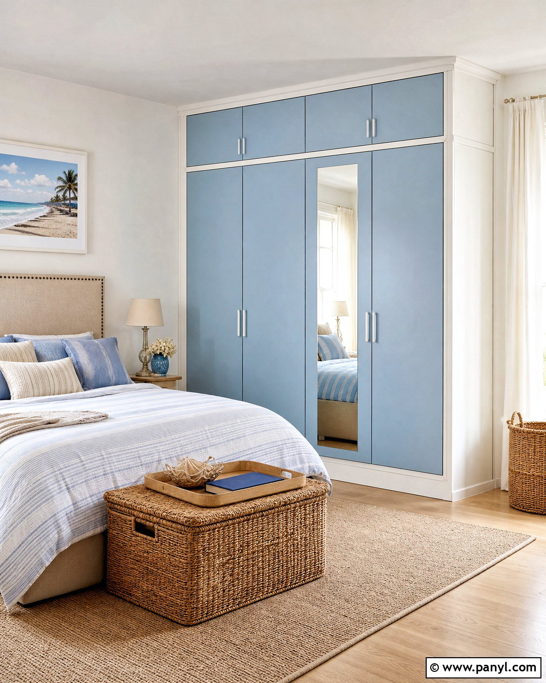 Powder Blue And White Wardrobe - 20 bedroom wardrobe colour combination ideas